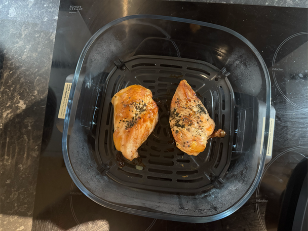 Chicken came out nice and tender and juicy (Alex Lee/The Independent)